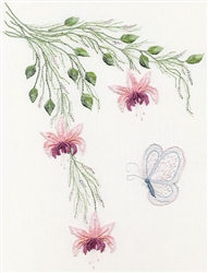 Fuchsias and Butterfly - Edmar kit #1605