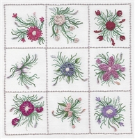 Nine Flower Sampler 1 - Edmar kit #1821B