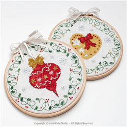 Faby Rielly - Bauble and Heart Christmas Hoops