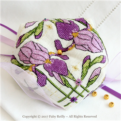 Faby Rielly - Purple Iris Biscornu