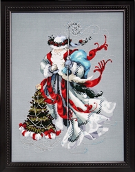 MD100  - Winter White Santa Chart with Crystal Charm