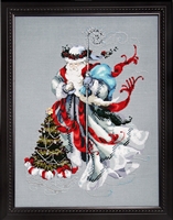 MD100  - Winter White Santa Chart with Crystal Charm
