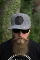 Heather Grey Snapback with Branded Leather Patch