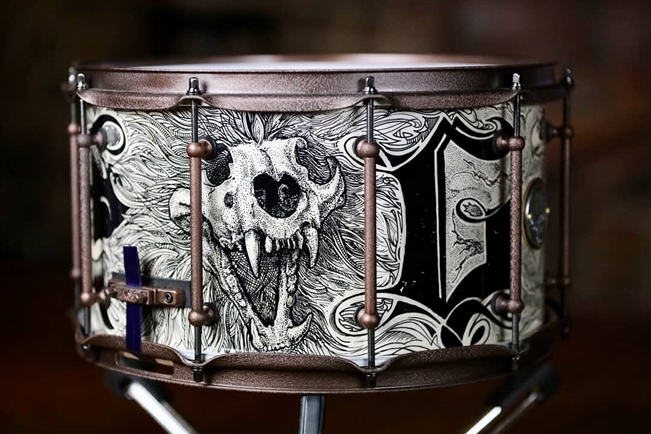 Hand painted maple stave snare