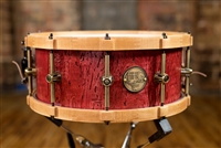 Reclaimed maple stave snare with matching hoops