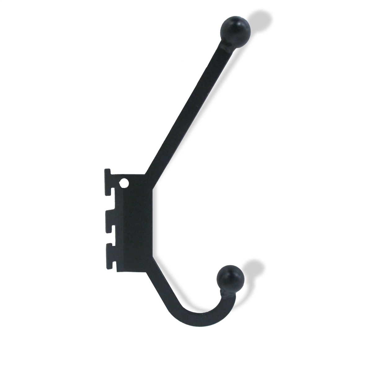 Coat hook for mounting in cubicle slotted hanger frame 1" on center