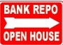 Stock Real Estate Signs 18" x 24" - BANK REPO OPEN HOUSE with Arrow (red)