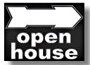 Stock Real Estate Signs 18" x 24" - OPEN HOUSE with Arrow (black)