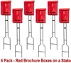 Outdoor Brochure Box on a Stake in Red - 6 Pack
