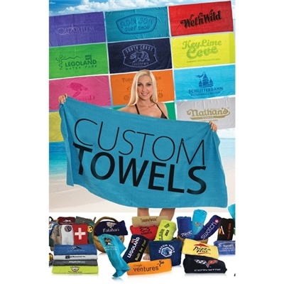 Silk Screened 30" x 60" Terry Velour Beach Towel