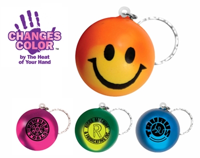 Smiley Face Mood Stress Ball Key Chain