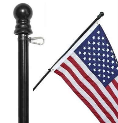 6' Black Aluminum Tangle-Free Flag Pole