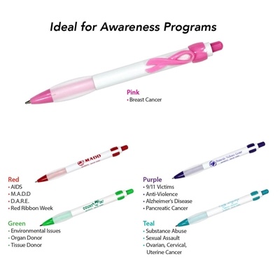 Ribbon Click Action Pen with Silk Screen Customization