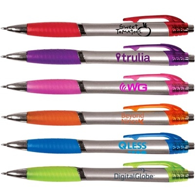 Ventura Rubber Grip Pen | Black Ink with Silk Screen Imprint