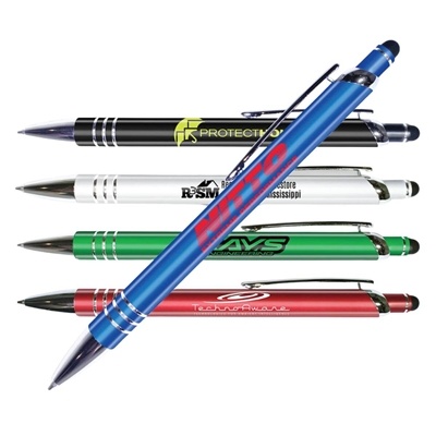 Halcyon Vortex Metal Pen/Stylus | Custom Branded Silk Screen Pen for Promotions