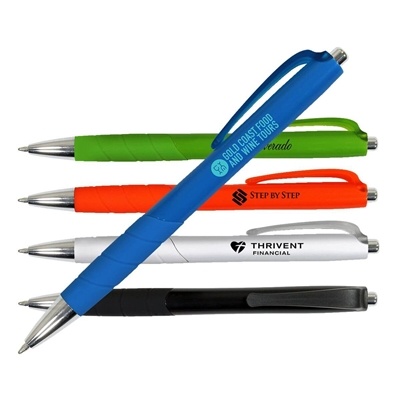 ERGO II Grip Pen | Rubber Grip & Chrome Accents | Promotional Pen
