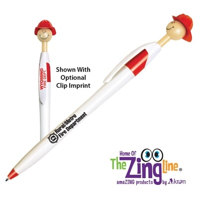 Fire Chief Smilez Pen Light Tone | Customizable Silk Screen Pen for Fire Safety