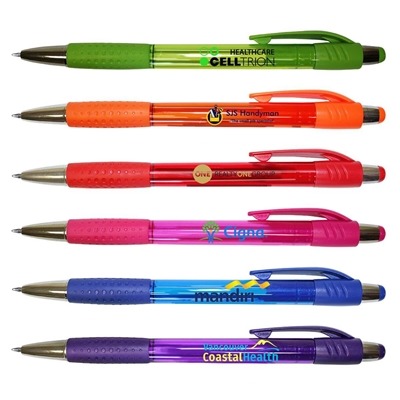 Mardi Gras Grip Pen with Digital Full Color Imprint | Custom Promotional Pens