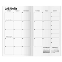 14-Month Monthly Work Planner Refill â€“ Black Ink on White Stock