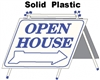 Solid Plastic Open House A Frame 6 Pack - White w Blue Print