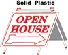 Solid Plastic Open House A Frame 6 Pack - White w Red Print