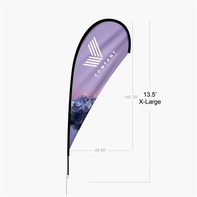 Teardrop Flags - Durable, Vibrant Dye-Sublimated Custom Flags 13.5 foot