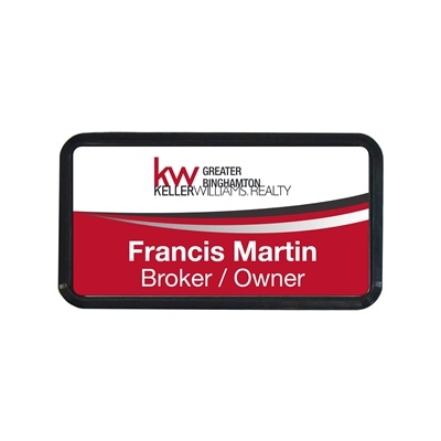 1.75"x3.25" Full Color Black Frame Name Badge