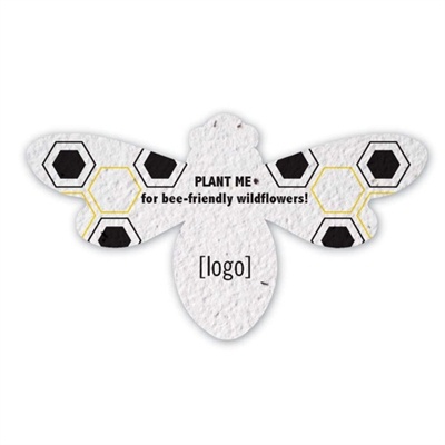 Bumble Bee Shape Seed Paper 2 Sided Imprint | Custom Eco-Friendly Promotional Item