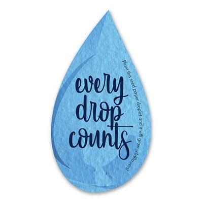 Water Droplet Seed Paper 1 Sided Imprint | Custom Eco-Friendly Promotional Item