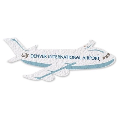 Airplane Shaped Seed Paper | Eco-Friendly Promotional Gift with Custom Imprint