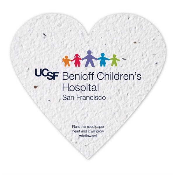 Custom Heart Shaped Seed Paper | 2 Sided Imprint | Eco-Friendly Promotional Gift