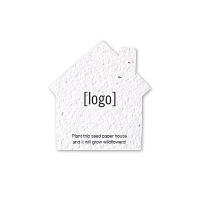 House Shaped Seed Paper 2 Sided Imprint | Custom Eco-Friendly Promotional Item