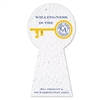Eco-Friendly Keyhole Shaped Seed Paper | Custom 2 Sided Imprint | Wildflower Seed Paper