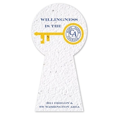 Eco-Friendly Keyhole Shaped Seed Paper | Custom 2 Sided Imprint | Wildflower Seed Paper