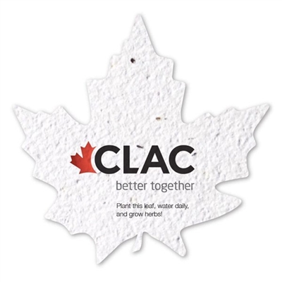 Maple Shaped Seed Paper | Custom 2 Sided Imprint | Wildflower Seeds