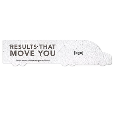 Semi Truck Shaped Seed Paper | Custom 1 Sided Imprint | Wildflower Seeds
