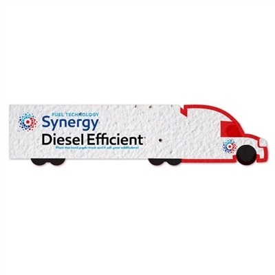 SemiTruck Shaped Seed Paper | Custom 2 Sided Imprint | Wildflower Seeds