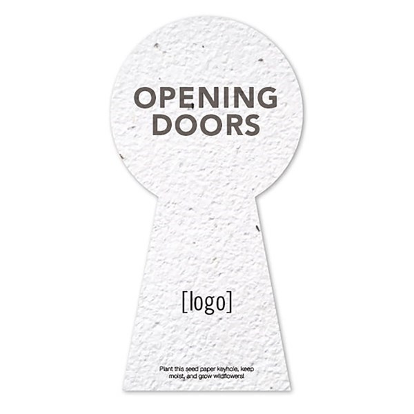 Eco-Friendly Keyhole Shaped Seed Paper | Custom 1-Sided Imprint