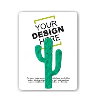 Seed Paper Cactus Shape Gift Pack | Custom Card | Eco-Friendly Promotional Gifts