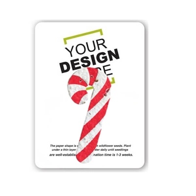 Seed Paper Candy Cane Shape Gift Pack | Custom Eco-Friendly Promo Gift
