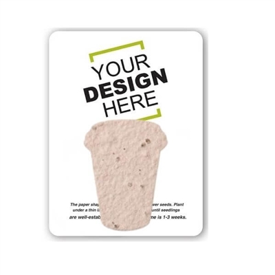 Seed Paper Coffee Cup Shape Gift Pack | Custom Card | Eco-Friendly Promotional Gifts