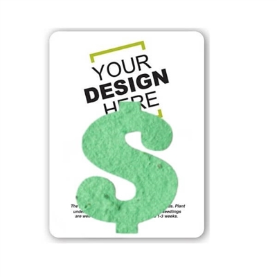 Seed Paper Dollar Sign Shape Gift Pack | Custom Card | Eco-Friendly Promotional Gifts