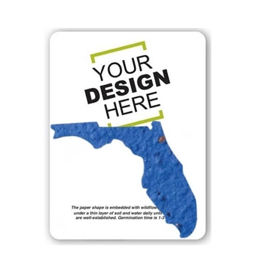 Seed Paper Florida Shape Gift Pack | Custom Card | Eco-Friendly Promotional Gifts