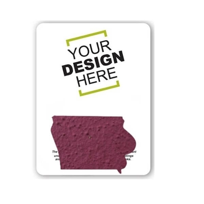 Seed Paper Iowa Shape Gift Pack | Custom Card | Eco-Friendly Promotional Gifts