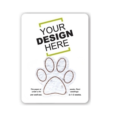 Seed Paper Paw Shape Gift Pack | Custom Card | Eco-Friendly Promotional Product
