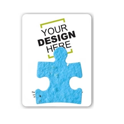 Seed Paper Puzzle Piece Shape Gift Pack | Custom Card | Eco-Friendly Promotional Gifts