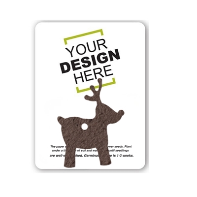 Seed Paper Reindeer Shape Gift Pack | Customizable Eco-Friendly Gift | Wildflower Seeds