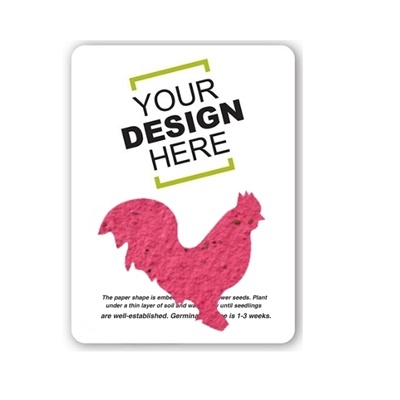 Seed Paper Rooster Shape Gift Pack | Customizable Eco-Friendly Gift | Wildflower Seeds