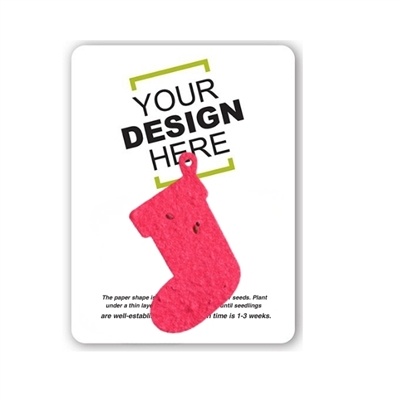 Seed Paper Stocking Shape Gift Pack | Customizable Eco-Friendly Gift | Wildflower Seeds