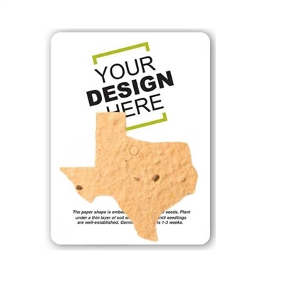 Seed Paper Texas Shape Gift Pack | Custom Card | Eco-Friendly Promotional Gifts